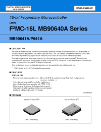 Datasheet MB90P641APFV manufacturer Fujitsu