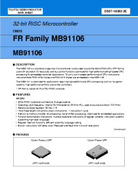 Datasheet MB91106PF manufacturer Fujitsu