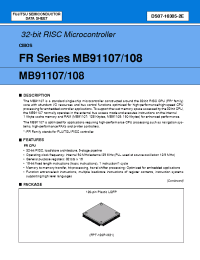 Datasheet MB91107 manufacturer Fujitsu