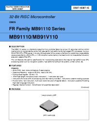 Datasheet MB91110 manufacturer Fujitsu