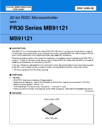 Datasheet MB91121 manufacturer Fujitsu