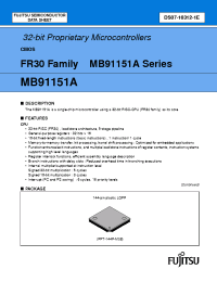 Datasheet MB91151APMT2-G manufacturer Fujitsu
