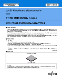 Datasheet MB91355APMT manufacturer Fujitsu