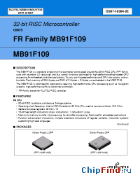 Datasheet MB91F109PF-XXX manufacturer Fujitsu