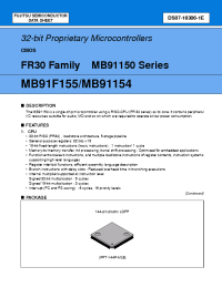 Datasheet MB91F155PFV-G manufacturer Fujitsu