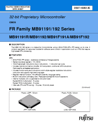 Datasheet MB91F191A manufacturer Fujitsu