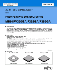 Datasheet MB91F369GAPQS1 manufacturer Fujitsu