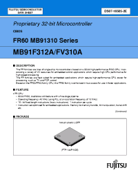 Datasheet MB91FV310A manufacturer Fujitsu