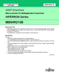 Datasheet MB94R215BPMB manufacturer Fujitsu