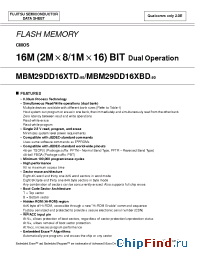 Datasheet MBM29DD161BD manufacturer Fujitsu