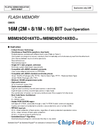 Datasheet MBM29DD164BD manufacturer Fujitsu