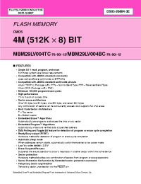 Datasheet MBM29LV004BC-12PNS производства Fujitsu