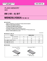 Datasheet MBM29LV080A-12 manufacturer Fujitsu