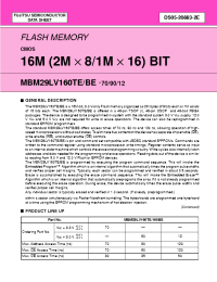 Datasheet MBM29LV160BE-12 manufacturer Fujitsu