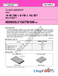 Datasheet MBM29LV160BM90PBT manufacturer Fujitsu