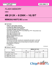 Datasheet MBM29LV400BC-55 manufacturer Fujitsu