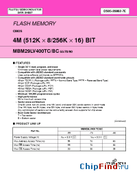 Datasheet MBM29LV400BC-55PBT manufacturer Fujitsu