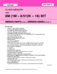 Datasheet MBM29LV800BA manufacturer Fujitsu