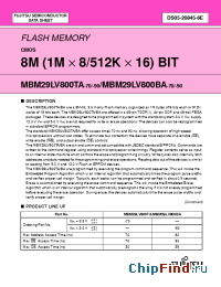 Datasheet MBM29LV800BA-70PBT manufacturer Fujitsu