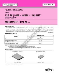 Datasheet MBM29PL12LM manufacturer Fujitsu