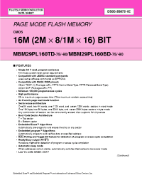 Datasheet MBM29PL160BD-75PFTR manufacturer Fujitsu