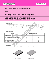 Datasheet MBM29PL3200TE manufacturer Fujitsu
