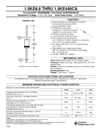 Datasheet 1.5KE36A manufacturer General Semiconductor