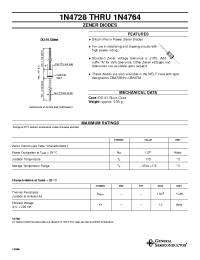 Datasheet 1N4763 производства General Semiconductor