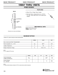 Datasheet 1N960B manufacturer General Semiconductor