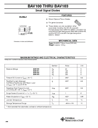 Datasheet BAV101 manufacturer General Semiconductor