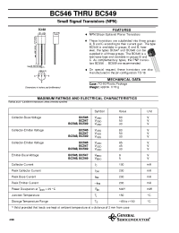 Datasheet BC549 manufacturer General Semiconductor