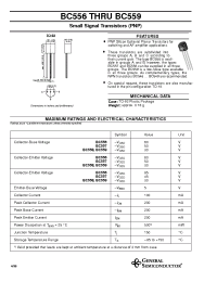 Datasheet BC558 manufacturer General Semiconductor