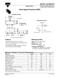 Datasheet BCW71andBCW72 manufacturer General Semiconductor