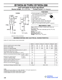 Datasheet BYW29-100 manufacturer General Semiconductor