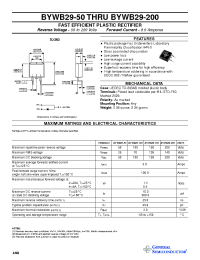 Datasheet BYWB29-200 manufacturer General Semiconductor