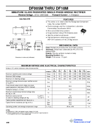 Datasheet DF01M manufacturer General Semiconductor