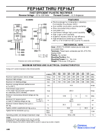 Datasheet FEP16BT manufacturer General Semiconductor