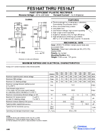 Datasheet FES16 manufacturer General Semiconductor