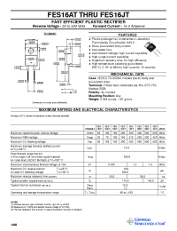 Datasheet FES16AT manufacturer General Semiconductor