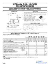 Datasheet KBP005M manufacturer General Semiconductor