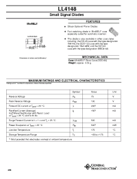 Datasheet LL4148 manufacturer General Semiconductor