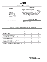 Datasheet LL4150 manufacturer General Semiconductor