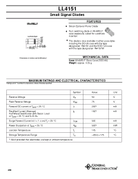Datasheet LL4151 manufacturer General Semiconductor
