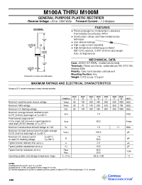 Datasheet M100A manufacturer General Semiconductor