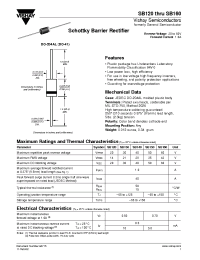 Datasheet SB120...SB160 manufacturer General Semiconductor