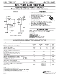 Datasheet SBLF1040 manufacturer General Semiconductor