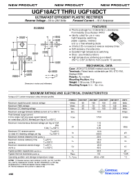 Datasheet UGF18ACT manufacturer General Semiconductor