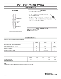 Datasheet ZY1 manufacturer General Semiconductor