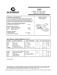 Datasheet 2301 manufacturer GHzTech