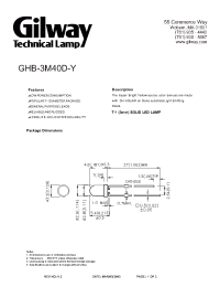 Datasheet GHB-3M40D-Y manufacturer Gilway